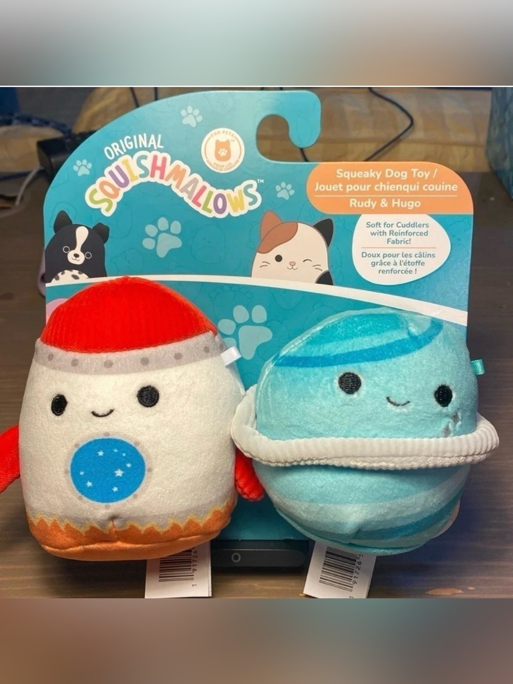 Squishmallows Rudy & Hugo squeaky dog toys​